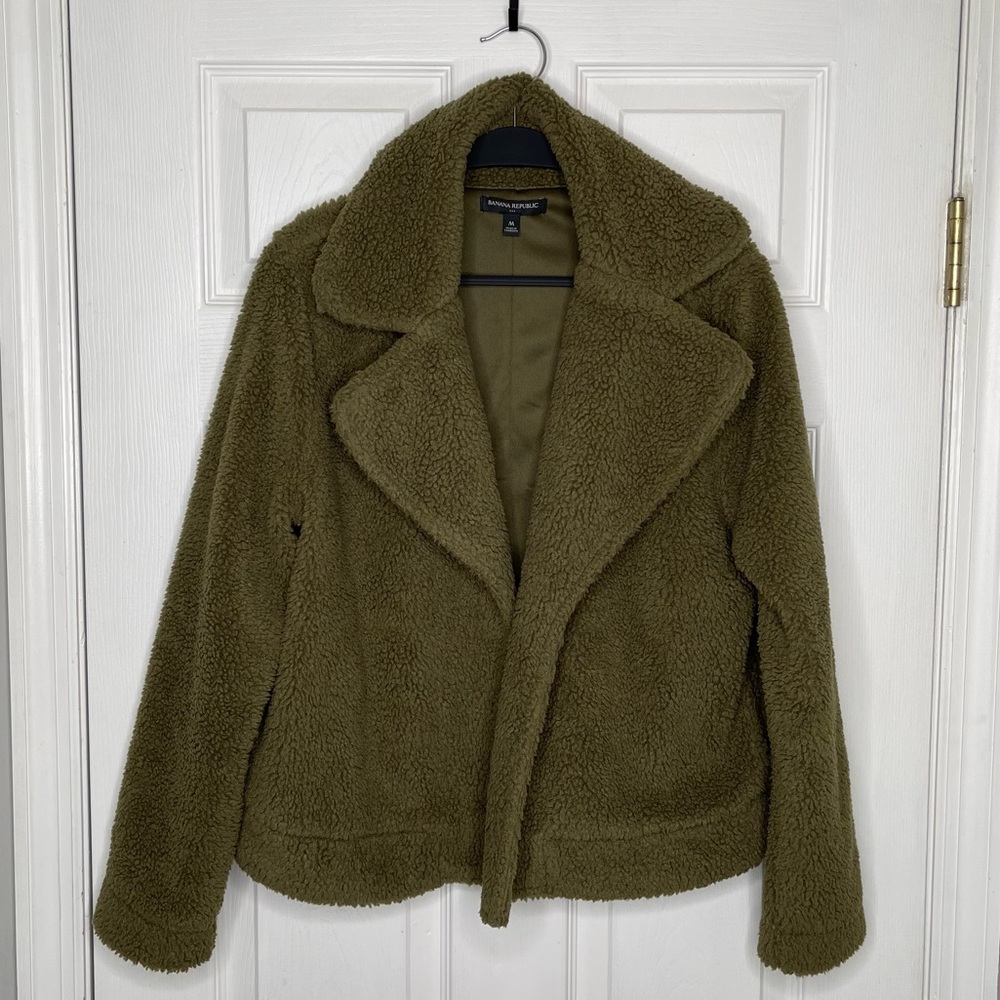 BANANA REPUBLIC olive green Sherpa Jacket